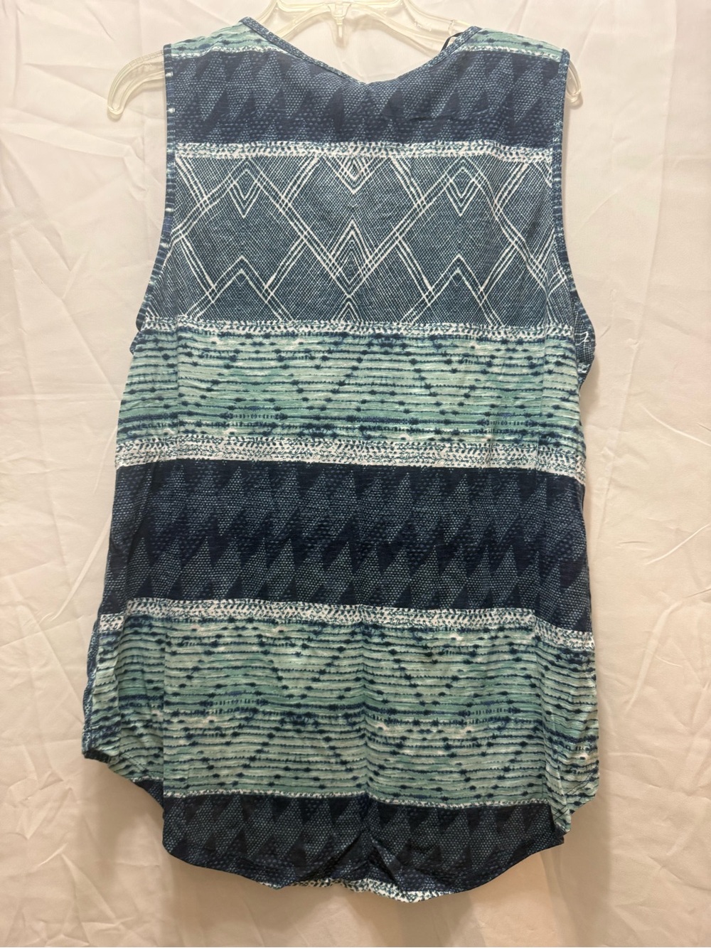 Style & Co. Blue Patterned Embroidered Tank Top - Picture 4 of 4